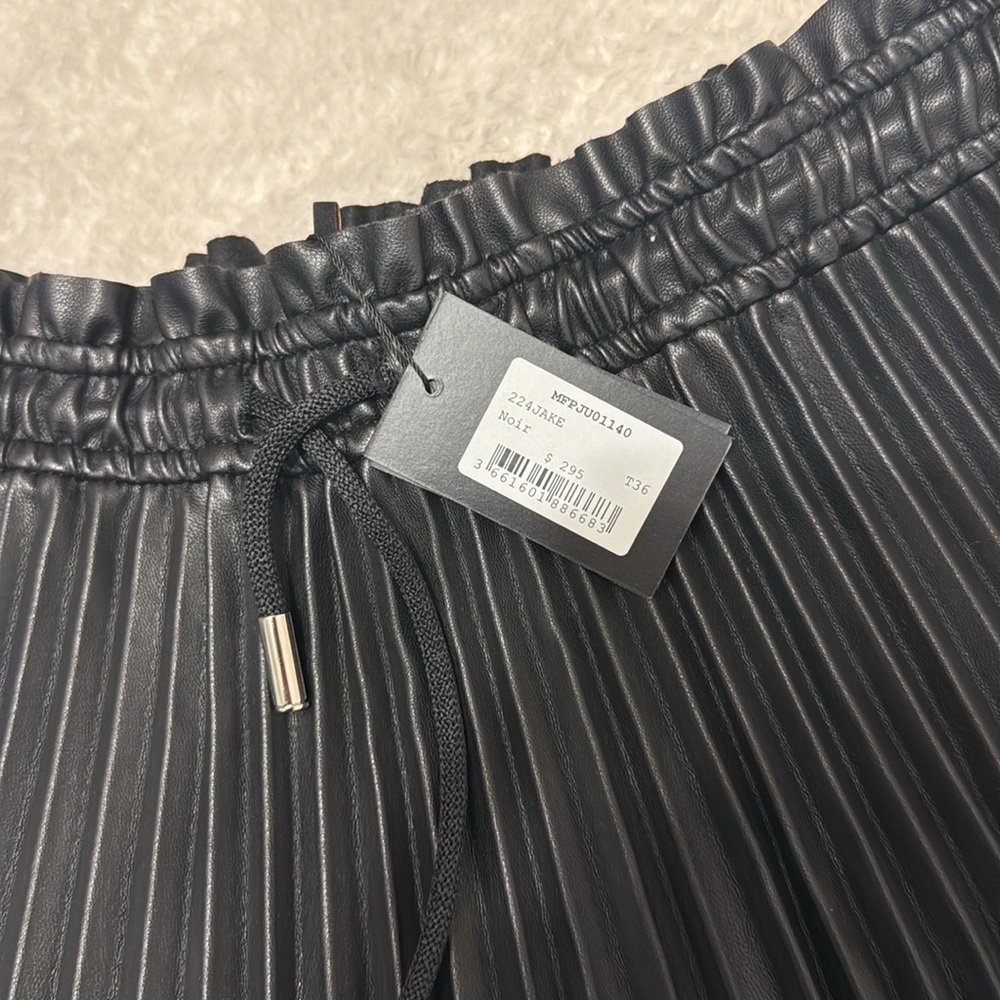 Maje Black Pleated Mini Skirt - Picture 2 of 5